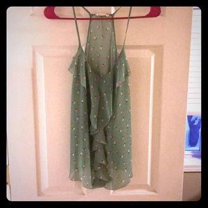 Green Geometric Print Top